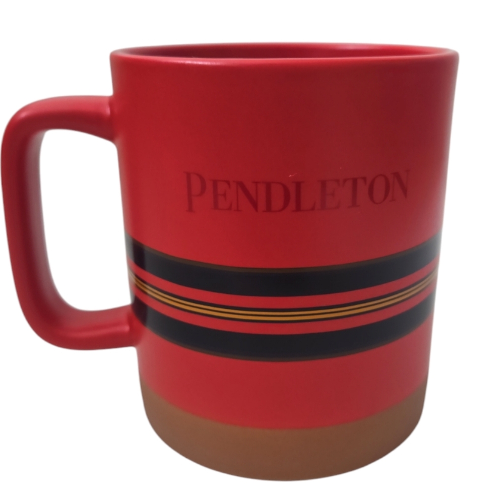 PENDLETON Woolen Mills National Parks Collection Red Striped 18 Oz Stoneware Mug